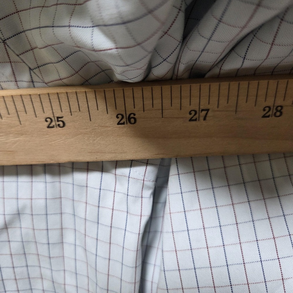Jos. A. Bank Dress Shirt Mens 17 34/35 White Check Wrinkle Resistant Long Sleeve - Picture 7 of 8